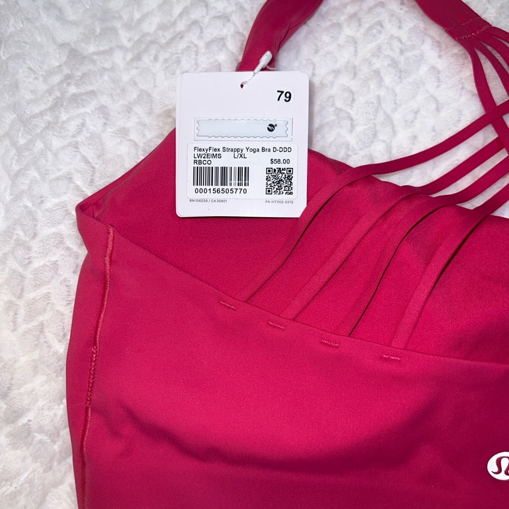 Lululemon FlexyFlex Strappy Yoga Bra | Size L/XL D-DDD | Raspberry Coulis | NWT - Picture 8 of 10